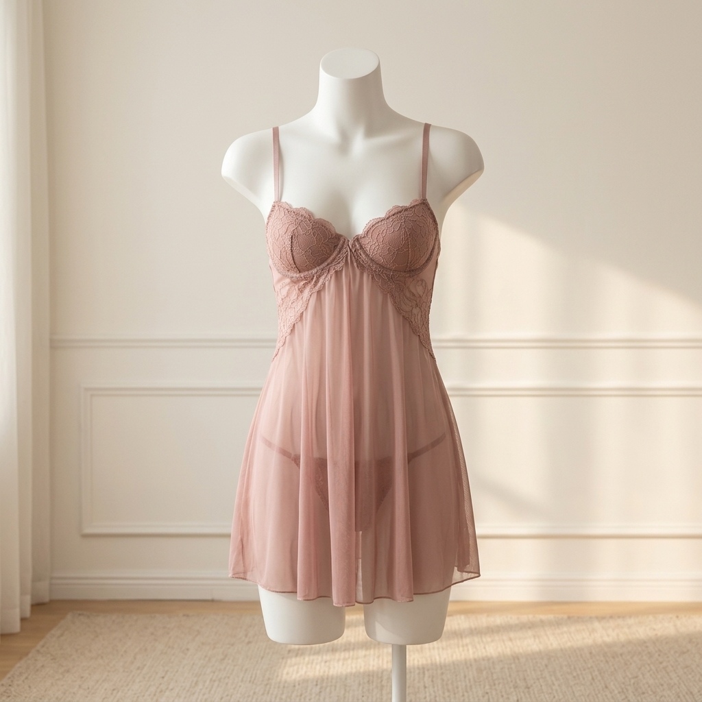 قميص نوم نسائي من الدانتيل الش - مراجعة Babydoll Chemise Night وسعره