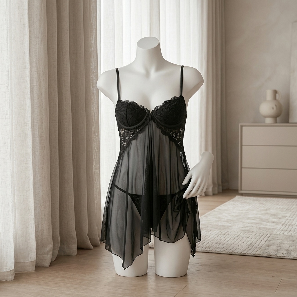 قميص نوم نسائي من الدانتيل الش - مراجعة Babydoll Chemise Night وسعره